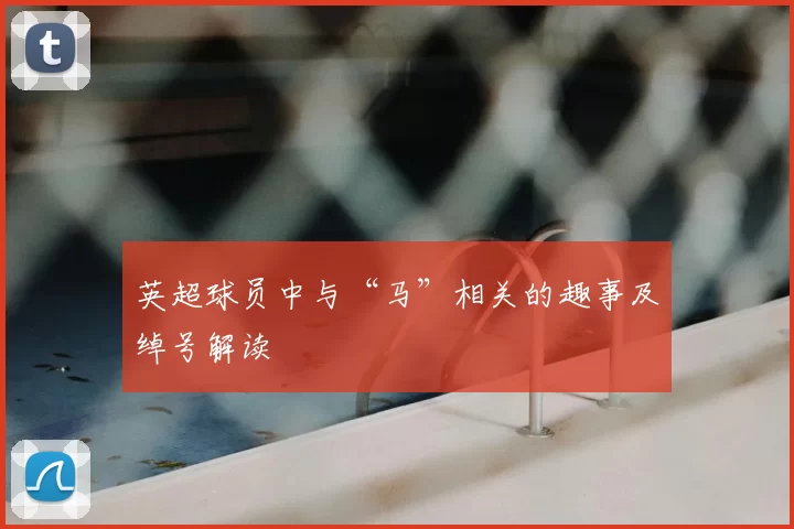 英超球员中与“马”相关的趣事及绰号解读